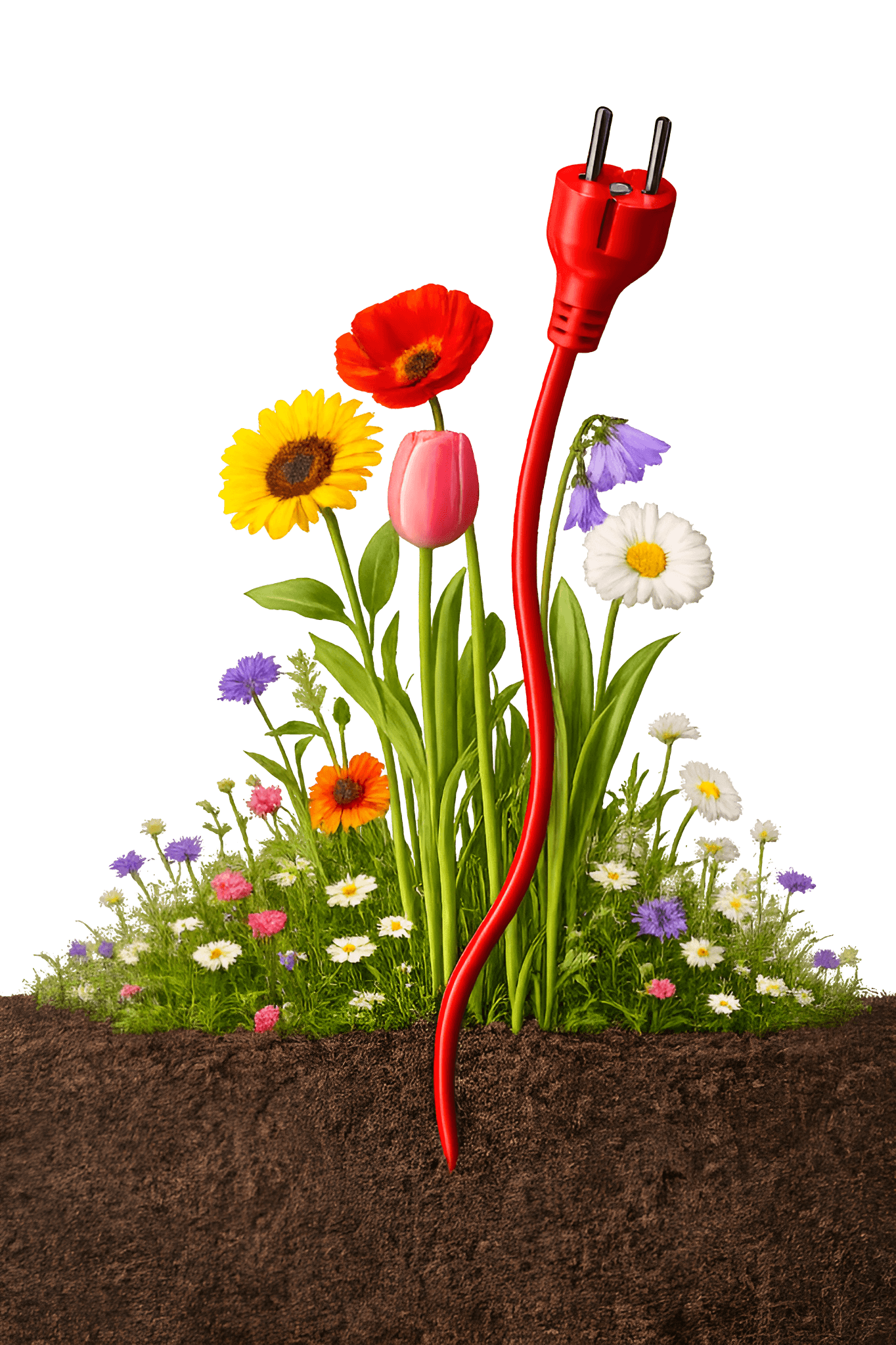 Eine Steckdose in Herzform in der ein roter Herzstecker steckt.